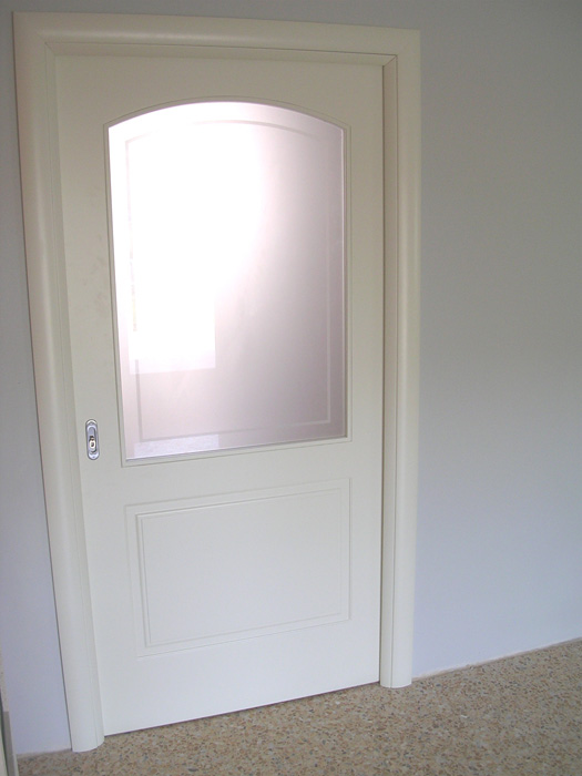 Porta scorrevole vetro e legno modello pantografato padova ... Porte scorrevoli vetro e legno
